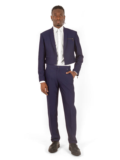 BLUE CROPPED BLAZER SUIT - RCANO 10TH