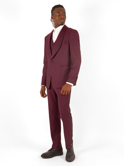 BURGUNDY THREE-PIECE SUIT