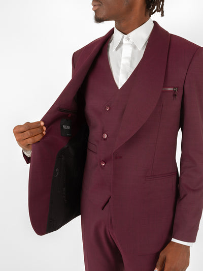 BURGUNDY THREE-PIECE SUIT